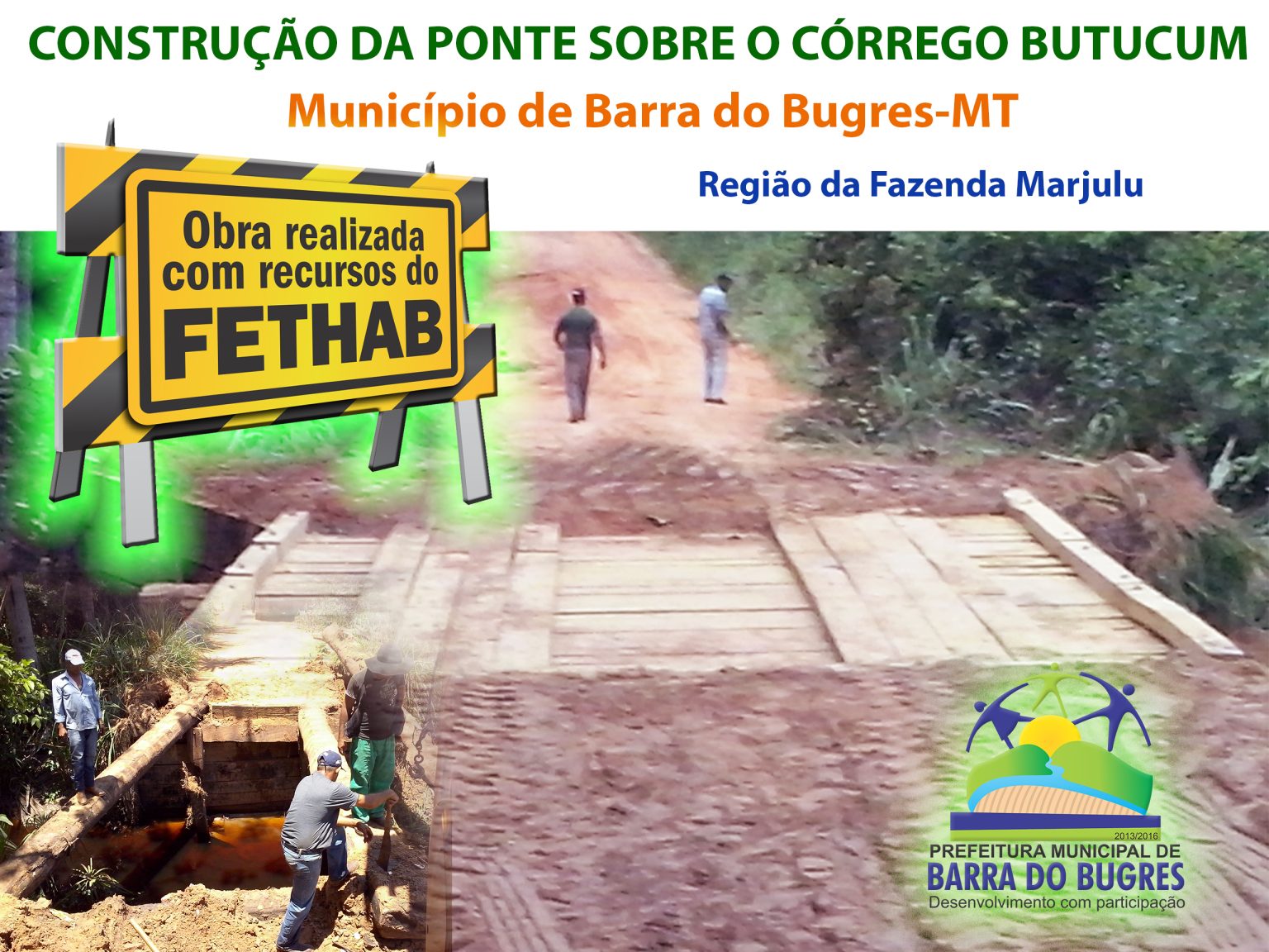 Construção da ponte sobre o córrego Butucum